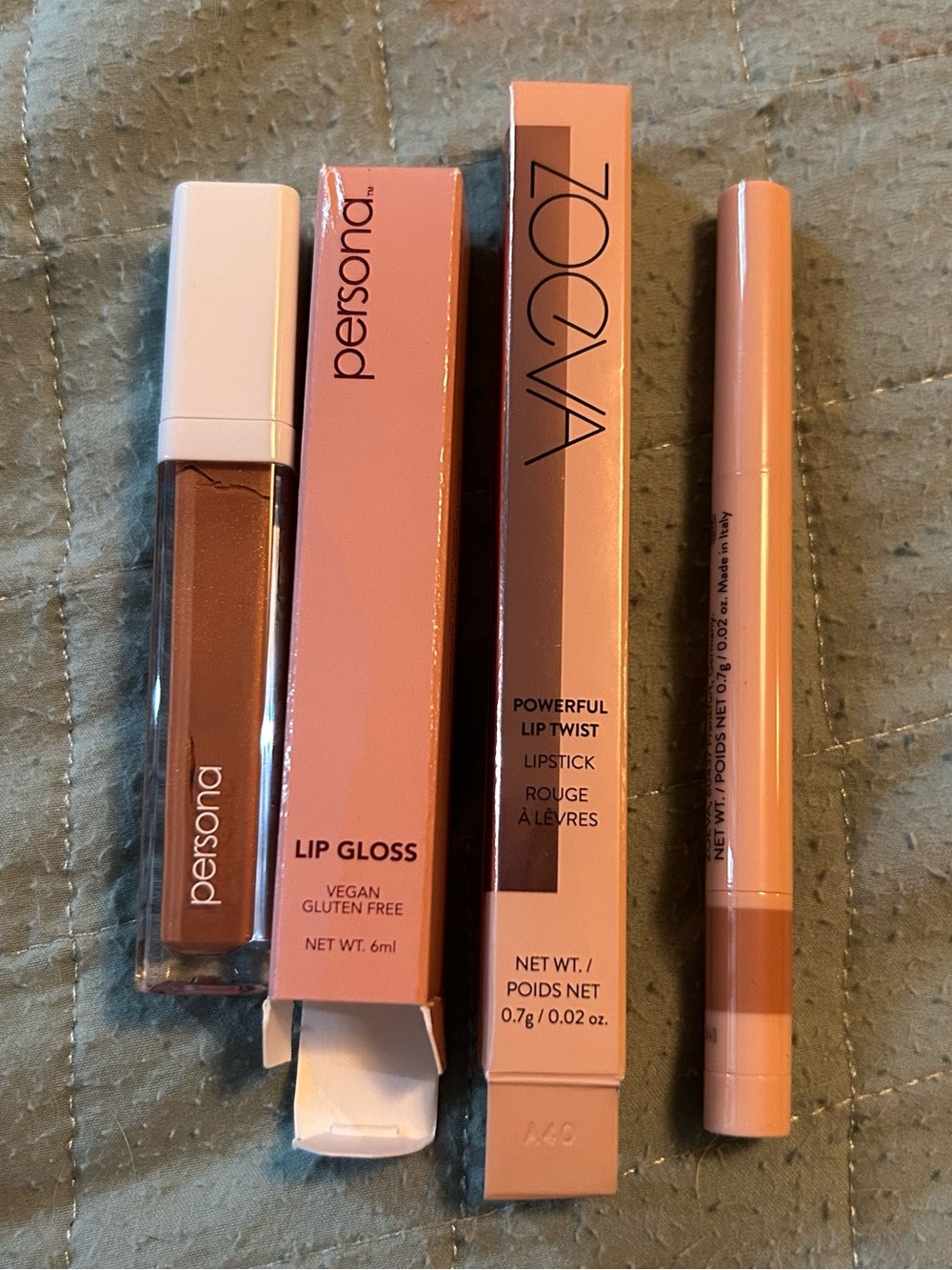 Persona Honey Gloss Lip Gloss, & Zoeva Powerful Lip Twist Lipstick in Penelope